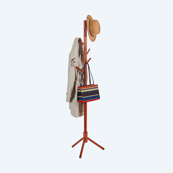ZOBER Coat Rack Freestanding – Wooden 6 Hanger Clothing Rack with Modern  Hooks for Bag, Hat, Jacket, Purse, Umbrella – Standing Hat Rack Coat Hanger  for Entryway – Cherry - Hangers World