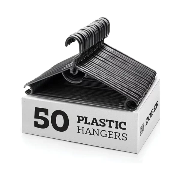 Clothes White Plastic Hangers With Bar Hooks Heavy Duty Standard