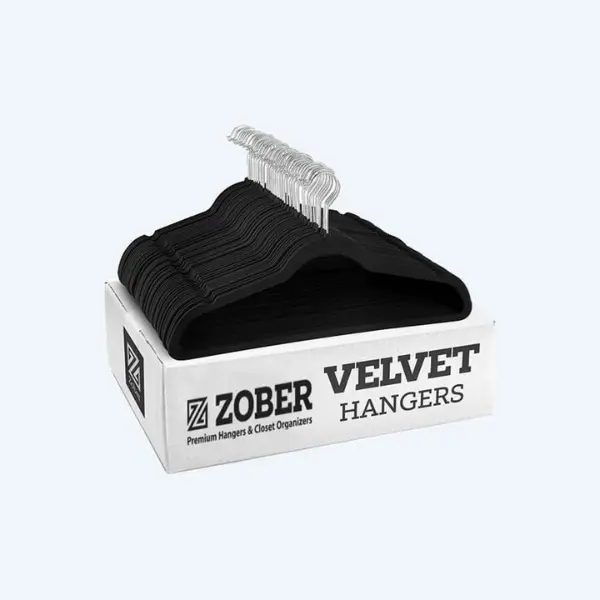 Zober Kids Velvet Hangers - 50 Pack - 14 Wide - Premium Quality Space Saving St